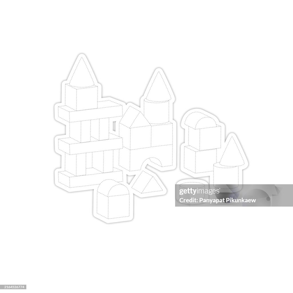 Vector Illustration Of An Assortment Of Colorful Wooden Building Blocks ...