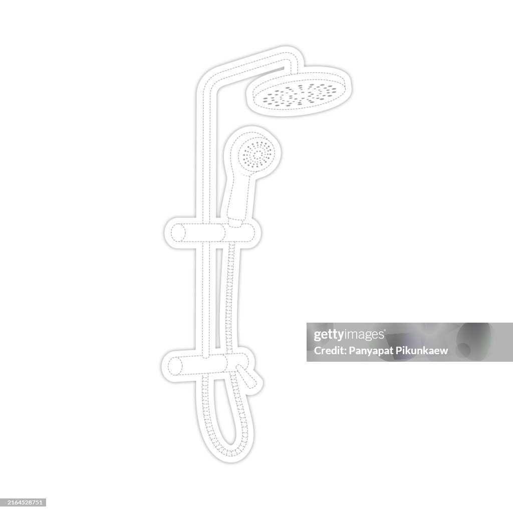 Shower Machine Photodraw Infront Back Vector Illustration Of Modern Shower Head System With Adjustable Height ...