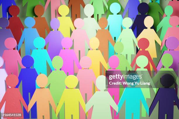 paper craft of various people, concept of inclusion and diversity - equality stock pictures, royalty-free photos & images
