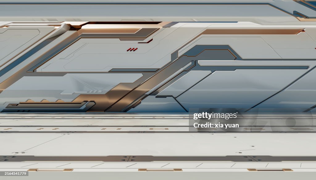 Abstract corridor in futuristic Sci-Fi building