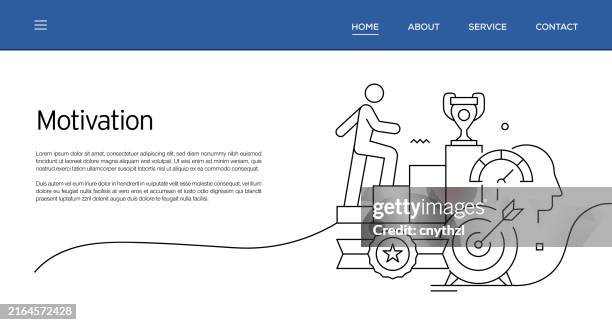 vector set of illustration motivation concept. line art style background design for web page, banner, poster, print etc. vector illustration. - influence stock illustrations