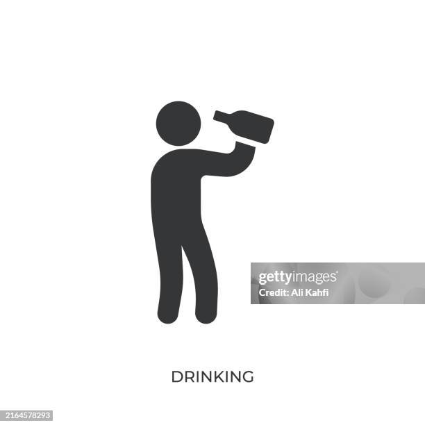 drinking glyph solid icon. solid icon that can be applied anywhere, simple, pixel perfect and modern style - drinking milkshake stock illustrations