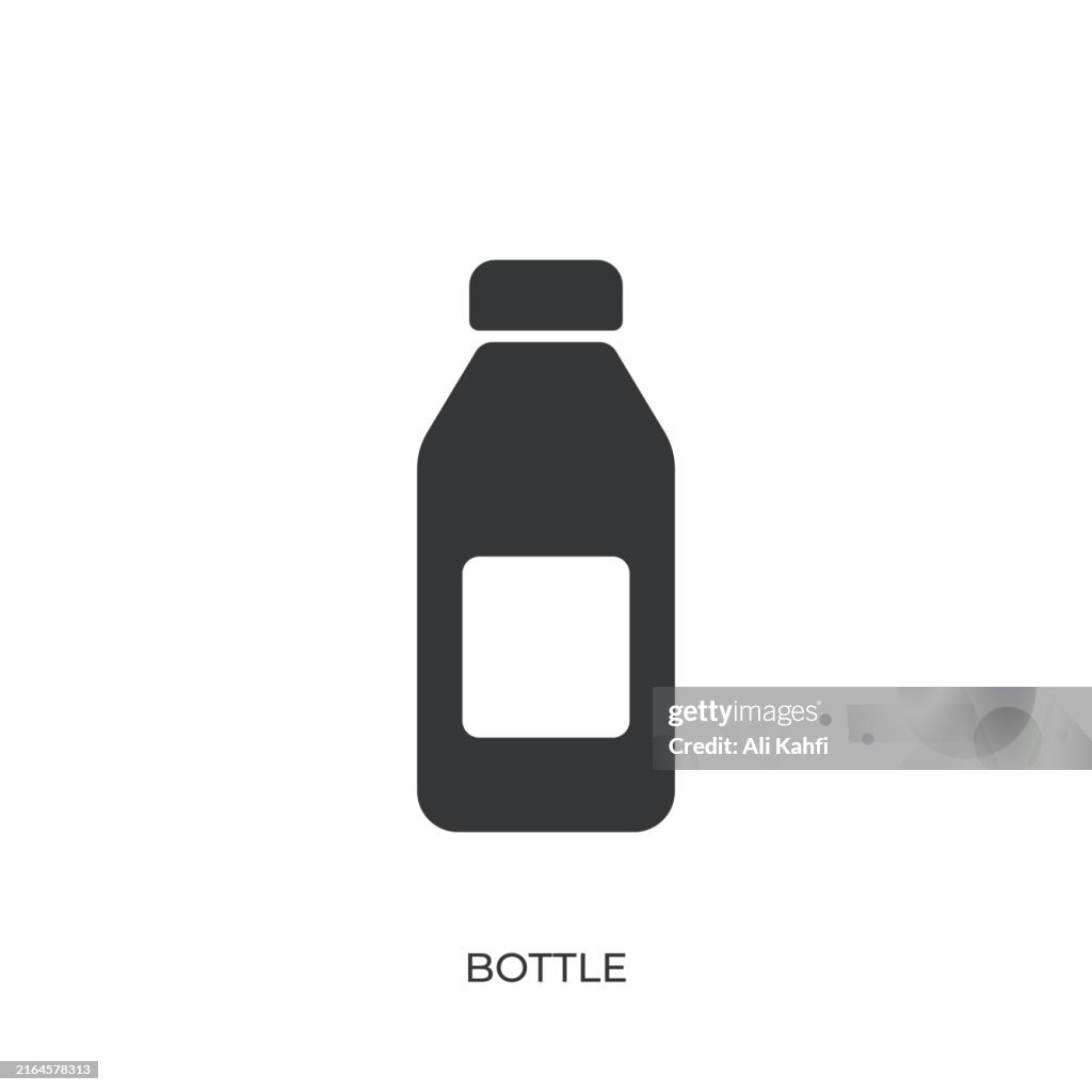 Bottle glyph solid icon. Solid icon that can be applied anywhere, simple, pixel perfect and modern style