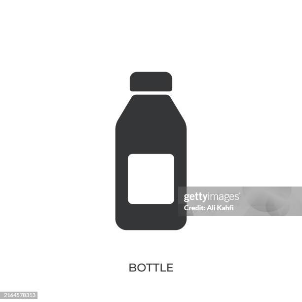 bottle glyph solid icon. solid icon that can be applied anywhere, simple, pixel perfect and modern style - gin stock illustrations