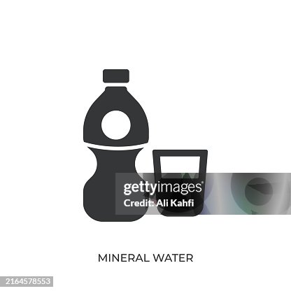 Mineral water glyph solid icon. Solid icon that can be applied anywhere, simple, pixel perfect and modern style Mineral water glyph solid icon. Solid icon that can be applied anywhere, simple, pixel perfect and modern style