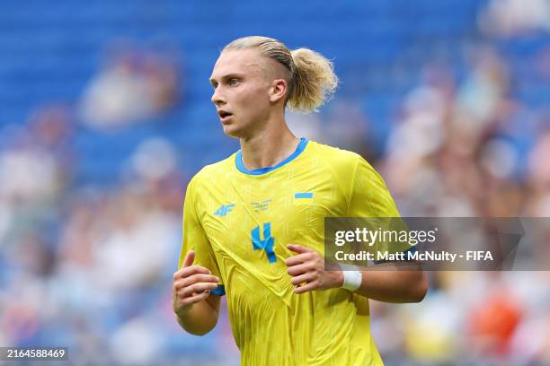 Maksym Talovierov of Team Ukraine looks on during the Men's group B match between Ukraine and Argentina during the Olympic Games Paris 2024 at Stade...