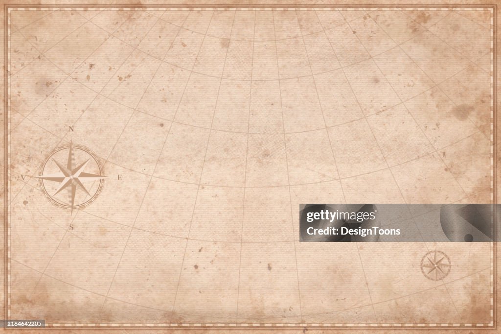 Empty Setting Map Vintage Old Map Empty Background Blank Treasure Map On Old Paper ...
