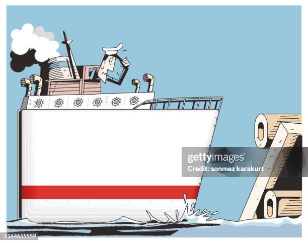 ilustraciones, imágenes clip art, dibujos animados e iconos de stock de sector marítimo y economía - international shipping cartoon