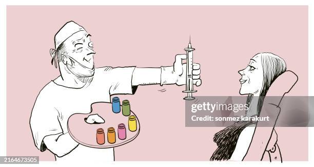 schönheitschirurgie - schönheitsoperation stock-grafiken, -clipart, -cartoons und -symbole