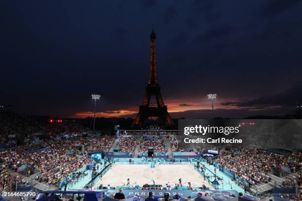 General view during the Women's Preliminary Phase - Pool D match between Team Canada and Team Switzerland n day five of the Olympic Games Paris 2024...