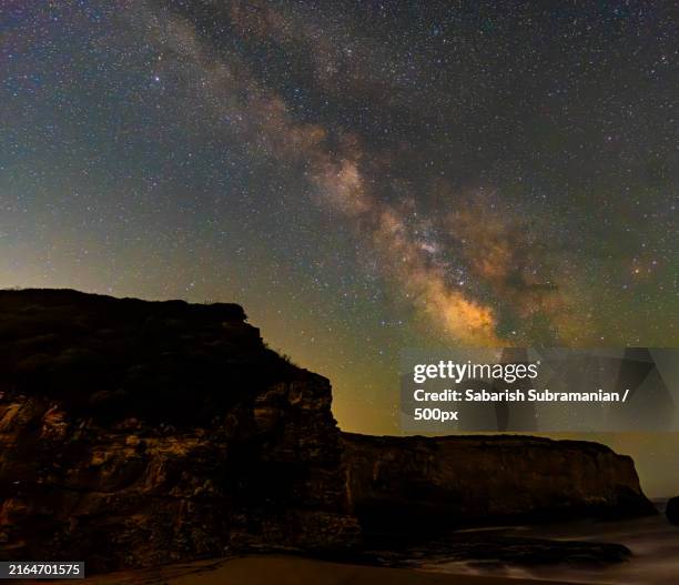 scenic view of star field against sky at night,santa cruz,california,united states,usa - pacific ocean stock pictures, royalty-free photos & images