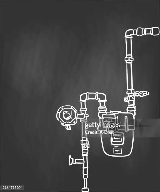 householdgasmeterblackboard - gas meter stock illustrations