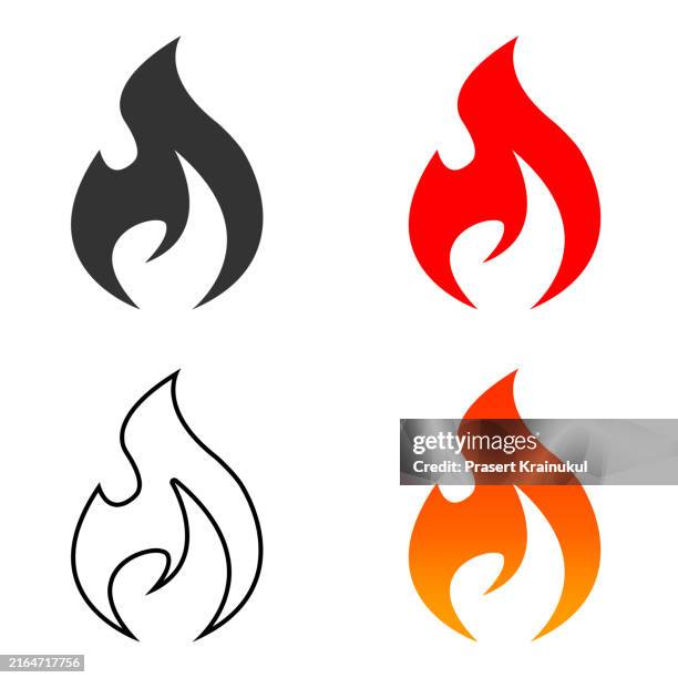 fire icon. vector illustration - fakkel stockfoto's en -beelden