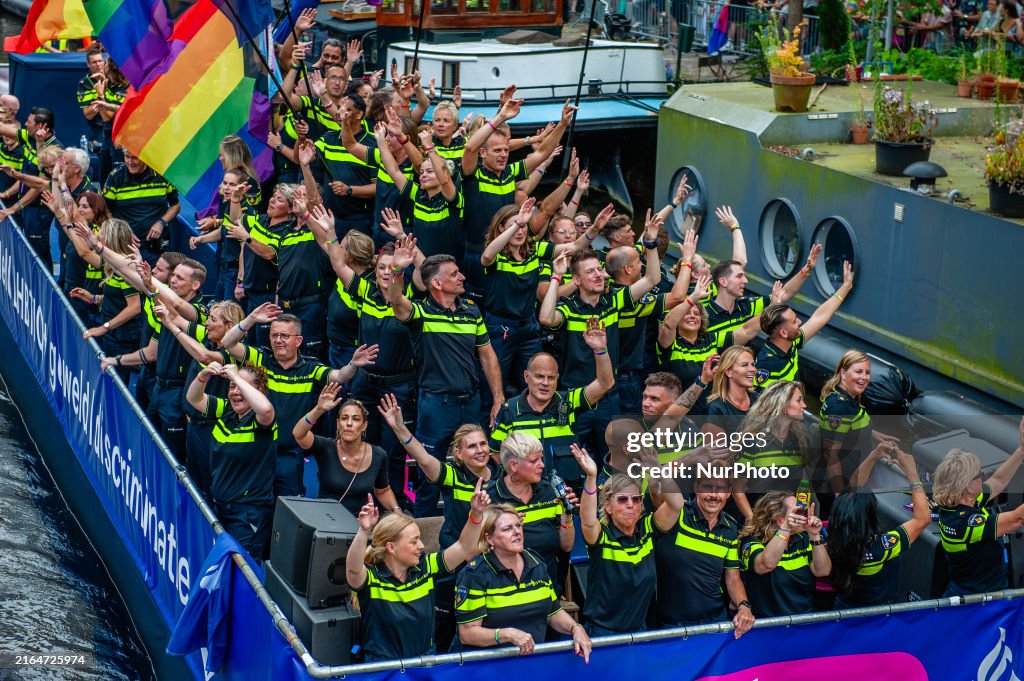 Pride Canal Parade Held In Amsterdam.