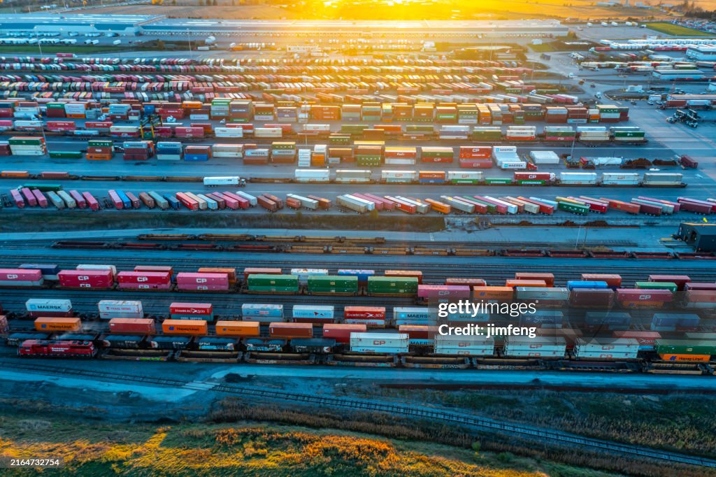 Canadian Pacific CPRailway Vaughan Intermodal Terminal in Kleinburg, Canada