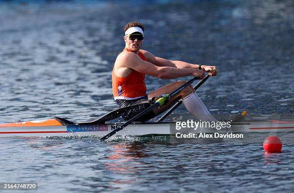 Simon Rey Rowing Simon van Dorp of Team Netherlands competes in the Rowing Men's... News ...