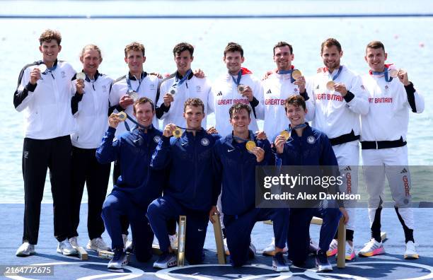 Gold medalists Nick Mead, Justin Best, Michael Grady and Liam Corrigan of Team United States , Silver medalists Ollie MacLean, Logan Ullrich, Tomo...