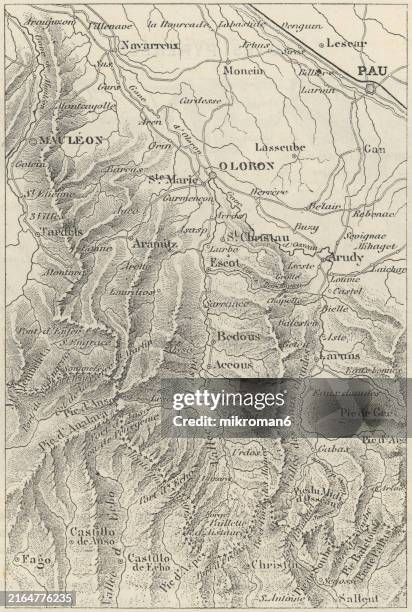 Pyrenees World Map 128 Pyrenees Mountains Map Stock Photos, High-Res Pictures, and Images ...