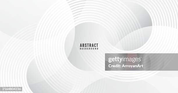 white geometric abstract background overlap layer on bright space with circles effect decoration. modern banner with lines style. graphic design element stripes concept for web, flyer, card, or brochure cover - white background stock illustrations