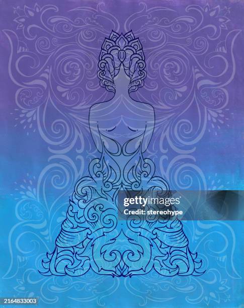 violet queen - reiki stock illustrations