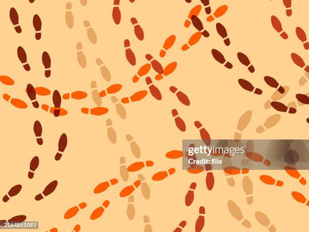 footprint walking hiking dance steps people footprints - dance steps stock illustrations