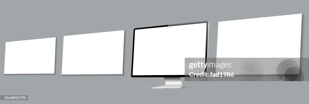 Computer Screen Page Computer Screen With Blank Web Pages Mockup For Showing Screenshots Of ...