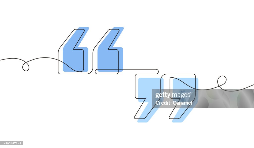 Quotation Mark Continuous Line Icon