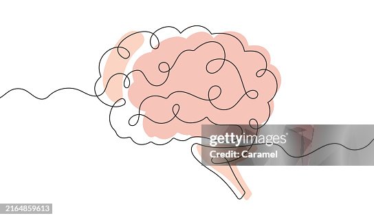 Human Brain Continuous Line Icon Human Brain Continuous Line Icon