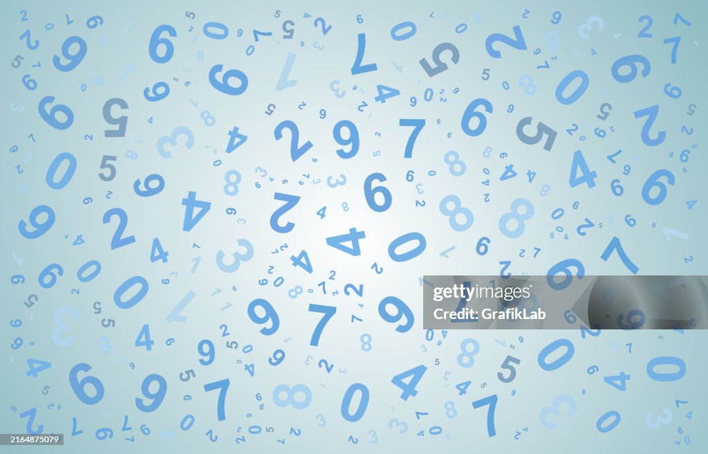 Numbers Design Floating Abstract Background With Floating Blue Numbers On Gradient High-Res ...