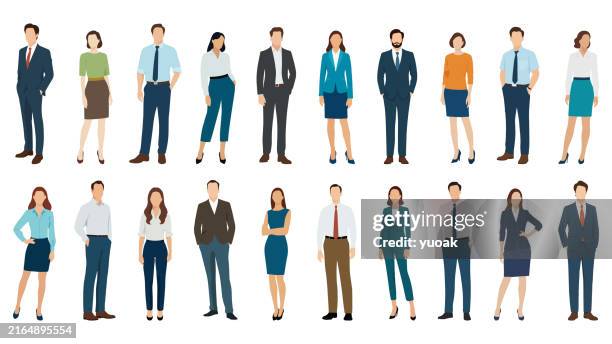 illustrations, cliparts, dessins animés et icônes de ensemble d’hommes d’affaires dans diverses poses - femmes