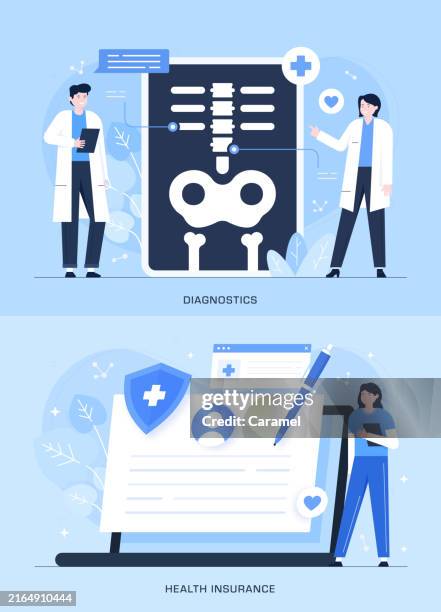 health insurance, diagnostics illustrations - doctor forms stock illustrations