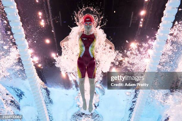 Yu Yiting of Team People's Republic of China competes in the Women's 200m Individual Medley Heats on day seven of the Olympic Games Paris 2024 at...