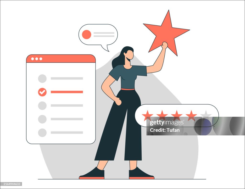 Feedback Survey Concept Flat Illustration - Feedback and Rating in Digital Platforms