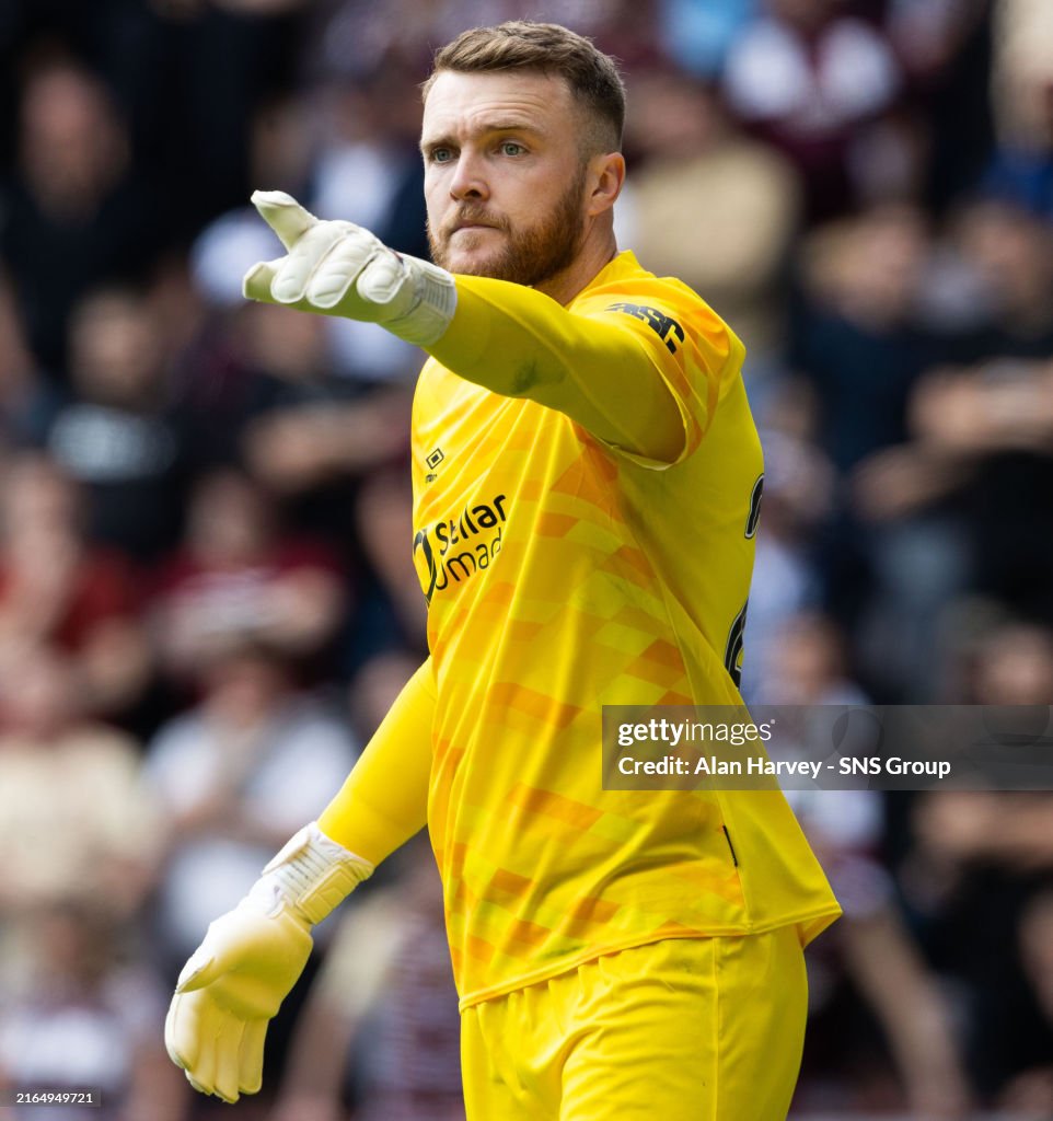 Zander Ranger Zander Clark in action for Hearts during a William Hill Premiership ...