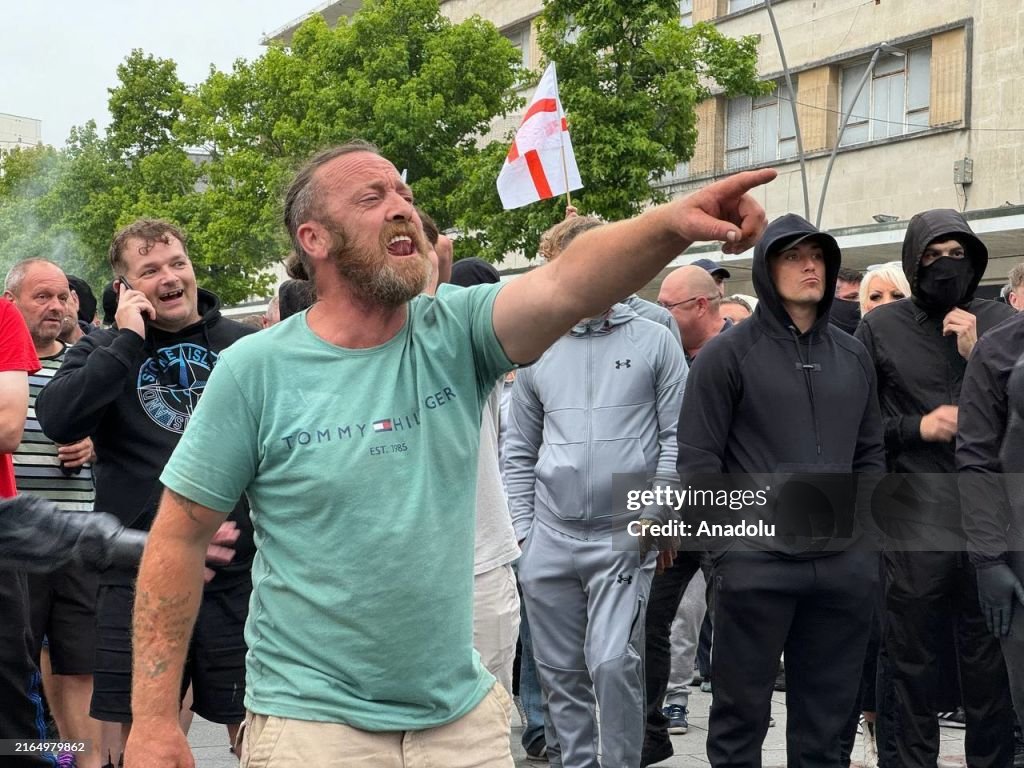 Anti-racism activists face off far-right protest in Plymouth