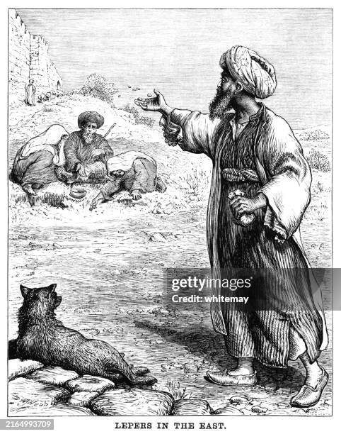 man throwing coins to lepers - hand throwing stock illustrations