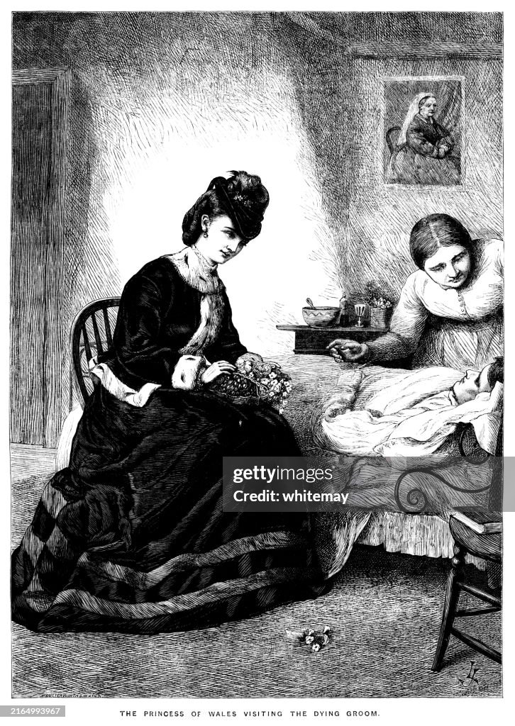 The Princess of Wales visiting the dying groom