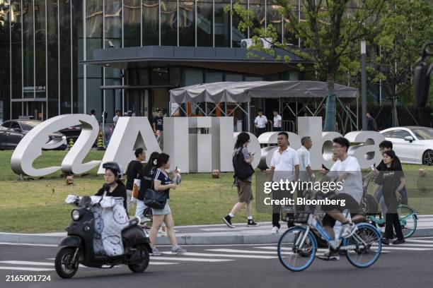 Signage at the Alibaba Group Holding Ltd. Headquarters in Hangzhou, China, on Friday, Aug. 2, 2024. Alibaba is scheduled to release earnings results...