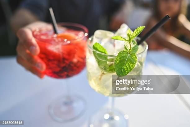 italian aperitif close up. - mojito stock pictures, royalty-free photos & images