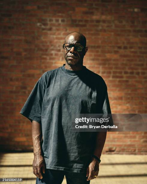 Director Steve McQueen is photographed for New York Times on May 7, 2024 in Beacon, New York. McQueen's installation 'Bass' at Dia: Beacon. The...