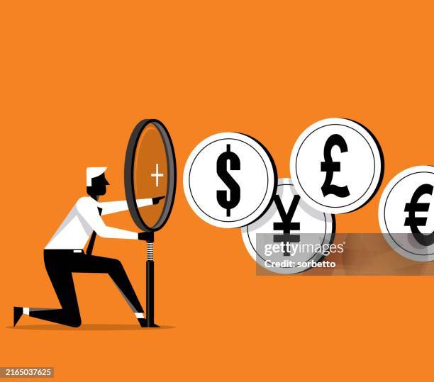 analysis - currency - digital banking experience stock illustrations