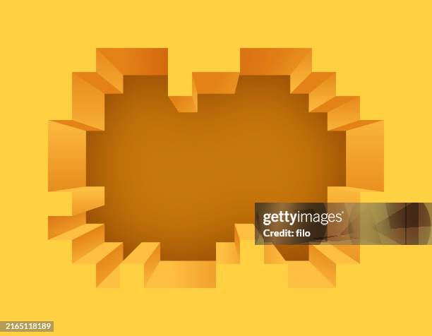illustrazioni stock, clip art, cartoni animati e icone di tendenza di oro giallo pixel break videogioco sfondo moderno - sfondo giallo
