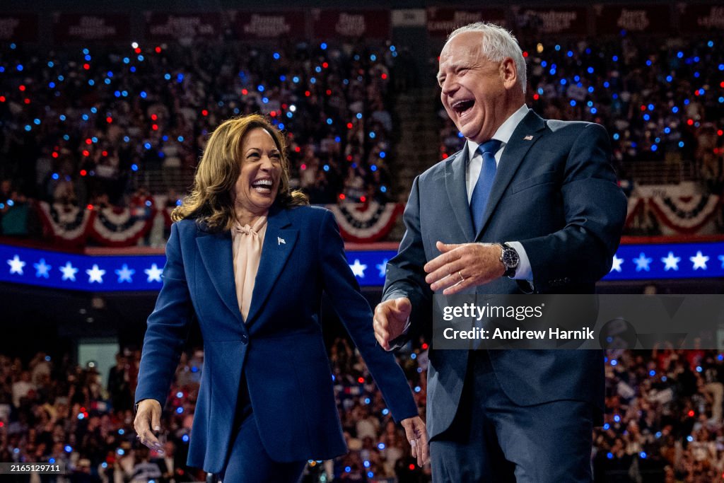 Kamala Harris And Running Mate Tim Walz Make First Appearance Together In Philadelphia