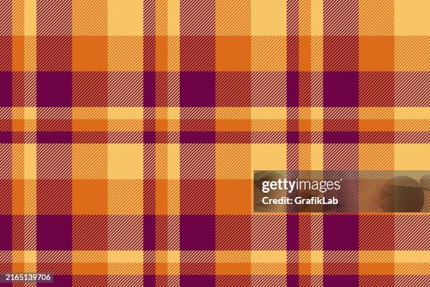 plaid pattern - orange plaid stock illustrations