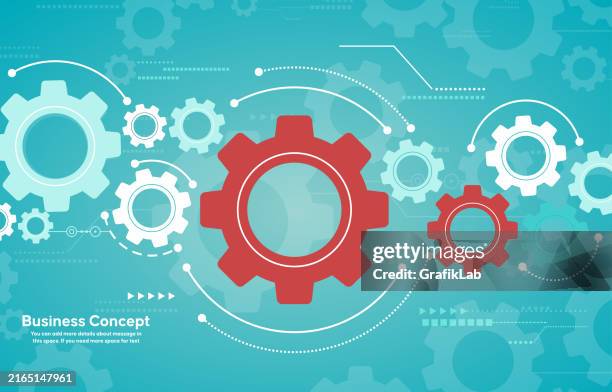 illustrations, cliparts, dessins animés et icônes de concept d’entreprise abstrait avec engrenages sur fond bleu - engrenage