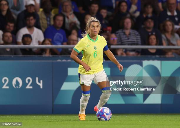 Tamires of Team Brazil during the Women's Quarterfinal match between France and Brazil during the Olympic Games Paris 2024 at Stade de la Beaujoire...