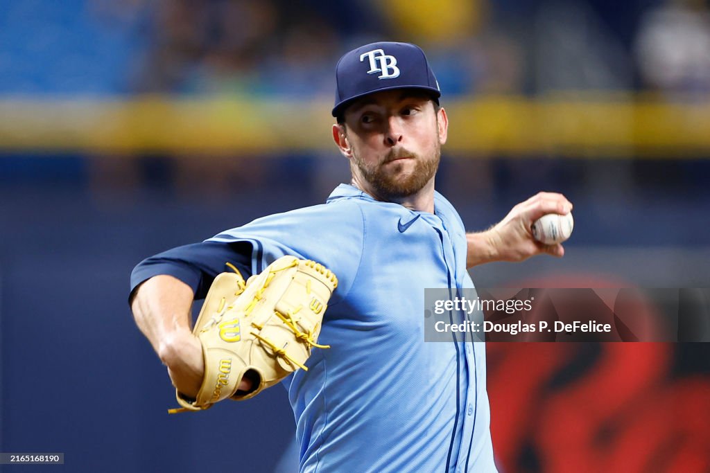 Miami Rays Jeffrey Springs of the Tampa Bay Rays throws a pitch during the first ...