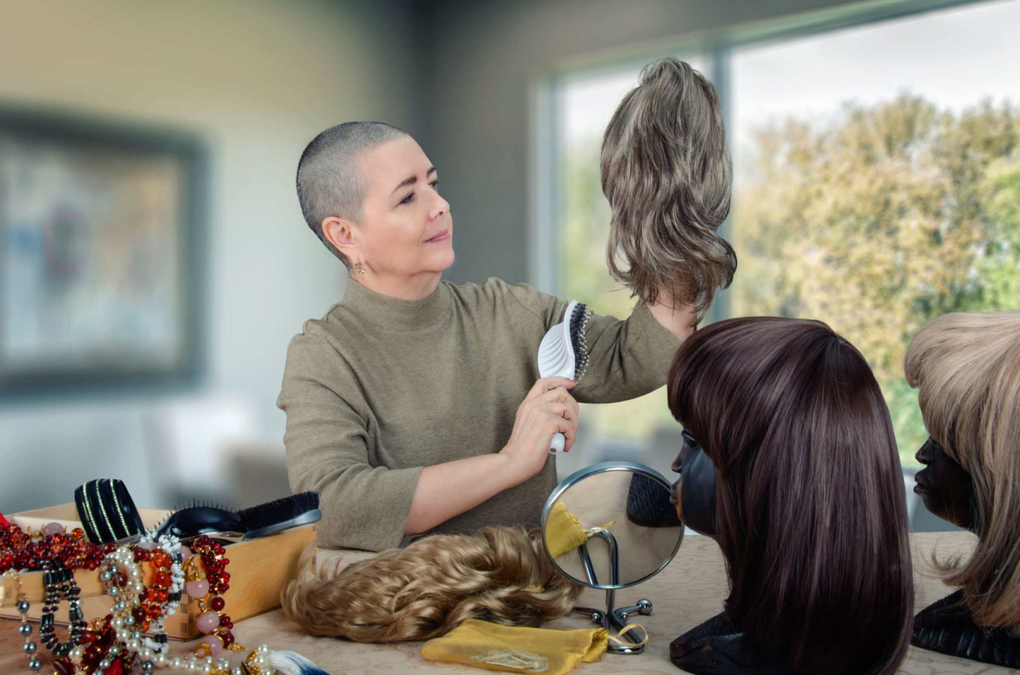 woman with wigs