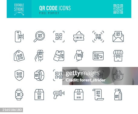 QR Code Icons Editable Stroke QR Code Icons Editable Stroke