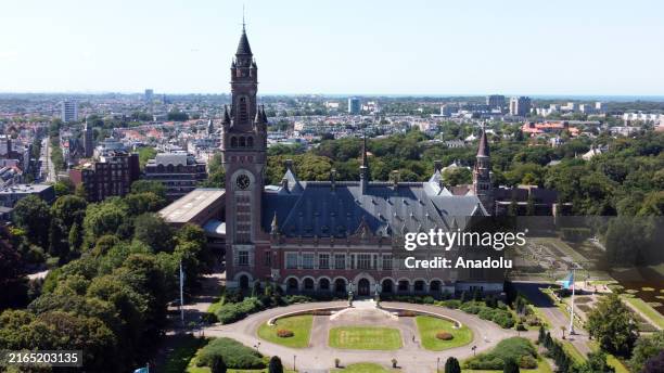 View of International Court of Justice as Turkiye submitted a declaration to the UN's highest court saying that it is joining South Africa's genocide...